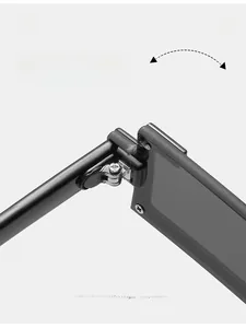 Close-up of durable metal hinge and screw structure on trendy black square sunglasses