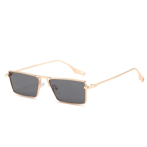 Retro Rectangle Sunglasses Metal Frame UV400 Protection Vintage Fashion Eyewear For Men Women Outdoor Streetwear