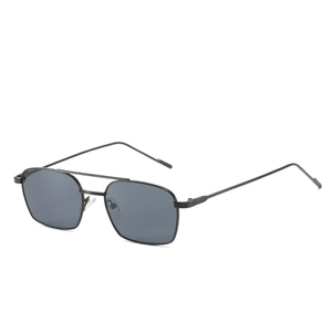 Lunettes De Soleil À Monture Métallique Carrée Rétro Double Pont Protection UV400 Mode Hip Hop Streetwear Pour Femmes Hommes