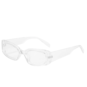 Lunettes de soleil rectangulaires transparentes minimalistes avec monture claire