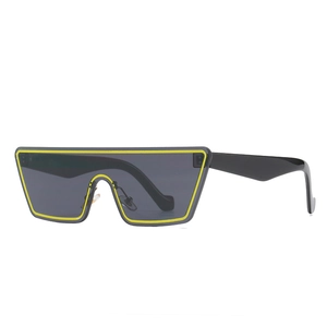 Lunettes De Soleil Surdimensionnées À Toit Plat Monobloc PC Dégradé Protection UV400 Lunettes Cyberpunk Tendance