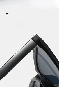 Detail view of cat eye sunglasses showing elastic hinges and premium lightweight material
