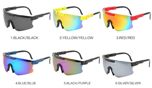 Matrix showing various color options of polarized cycling sunglasses for outdoor sports
