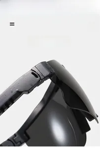 Macro detail of sports sunglasses hinge showing texture and light elastic frame