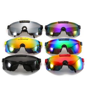 Polarized sports cycling sunglasses for men and women with anti-UV multi-color mirror lenses