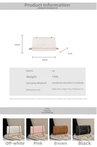 Detailed size specifications for small envelope crossbody bag with metal chain strap