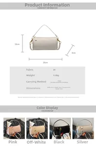 Size chart and specifications for the minimalist PU leather cylinder crossbody bag