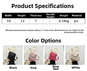 Mini sac à bandoulière en PU à double bouton en quatre couleurs et détails de taille