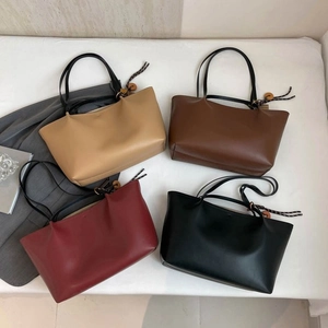 Women Minimalist Large Capacity PU Leather Tote Bag Fashion Shoulder Bag With Contrast Straps For Daily Office Commuting