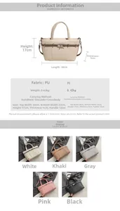 Detailed dimension guide and color selection for this large PU leather tote handbag