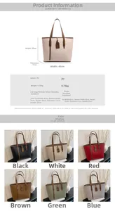 Detailed product dimensions and color options for the large vintage tote bag