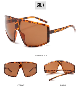 Multi-angle view of oversized tortoiseshell cycling sunglasses with brown gradient lenses