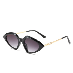Small Geometric Cat Eye Sunglasses UV400 Protection PC Metal Frame Gradient AC Lens Trendy Streetwear Eyewear For Women