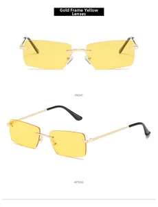 Vue de face et à 45 degrés de lunettes de soleil vintage avec verres jaunes