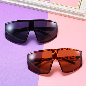 Outdoor cycling shield sunglasses in black and tortoiseshell finish with oversized frames