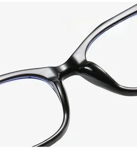 Macro detail of comfortable integrated nose pads on black vintage eyeglass frames