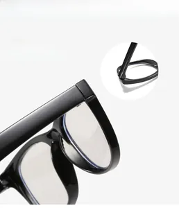 Detail view of durable metal hinges and mortise temples on kids anti-blue light glasses