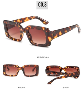 Square tortoise shell sunglasses with gradient brown lenses shown from multiple angles
