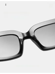 Detail of comfortable integrated nose pads on black square fashion sunglasses frames