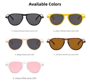 Classic pilot sunglasses in five assorted color frames including black and tortoiseshell