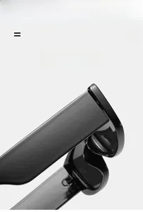 Detail of ultra-light and super elastic black cat-eye sunglasses hinge mechanism