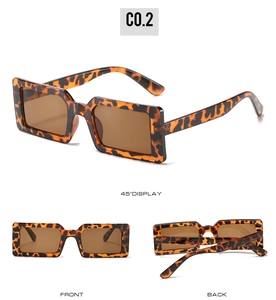 Three-view display of vintage tortoiseshell rectangle sunglasses with dark lenses