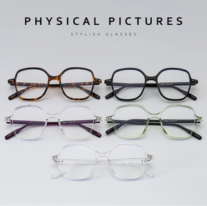 Detailed close-up of blue light blocking glasses in various colors and textures