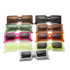 Chic Y2K rectangle sunglasses for women in various trendy colors and matte finishes