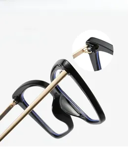 Detail of durable metal hinges and mortise temples on vintage cat eye glasses