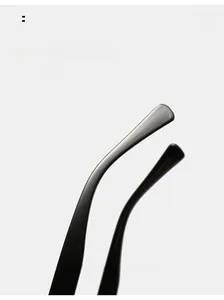 Detail of ergonomic curved temples on oversized square sunglasses for a comfortable fit