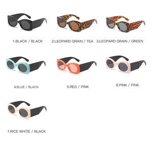 Detailed collection of oval sunglasses in seven trendy jelly colors and tortoise patterns