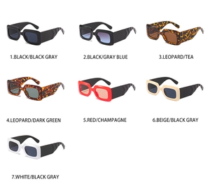 Variété de lunettes de soleil carrées rétro à monture épaisse et coloris divers