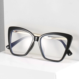 Vintage black cat-eye eyeglass frames for women with elegant thick acetate design