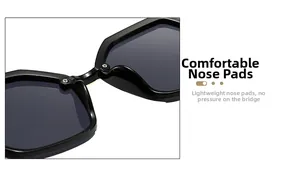 Close-up of integrated square sunglasses nose pads for lightweight and comfortable fit