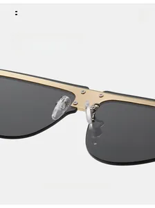 Detail of comfortable silicone nose pads on frameless jelly color sunglasses for no pressure