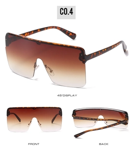 Detailed multi-angle views of tortoise shell frame oversized sunglasses with brown lenses