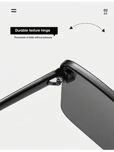 Macro detail of high-quality durable metal hinge for black oversized sunglasses