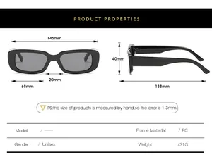 Guide des tailles de lunettes de soleil ovales avec largeur de cadre de 145mm