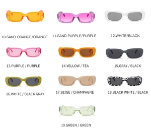 Collection de lunettes de soleil ovales rétro en dix couleurs et verres teintés