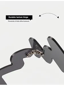 Close-up of durable metal texture hinge and smooth acrylic frame on wave sunglasses