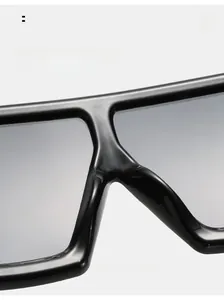 Detailed close-up of smooth integrated nose pads on large square oversized sunglasses