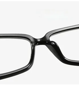 Macro detail of comfortable integrated nosepads on these black anti-blue light glasses