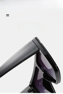 Detail showing the lightweight and super elastic hinge structure of square sunglasses