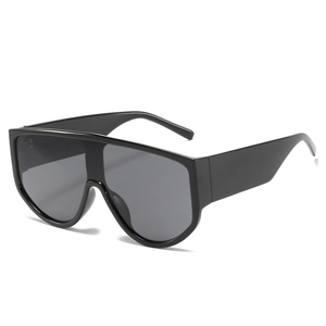 Oversized Shield Sunglasses Integrated Flat Top PC Frame UV400 Protection Street Style Hip Hop Eyewear For Men Women