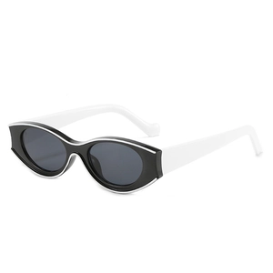 Retro Small Oval Sunglasses UV400 Protection Polycarbonate Frame Color Block Y2K Style Fashion Streetwear For Women
