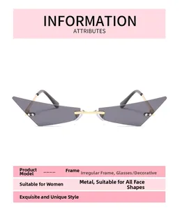 Détail de lunettes de soleil œil de chat grises avec pont et branches en métal doré