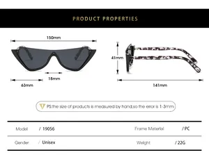 Tableau des tailles détaillé et spécifications pour lunettes de soleil carrées oversize