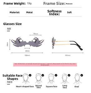 Tableau des tailles pour lunettes de soleil flamme avec monture métal et verres gris