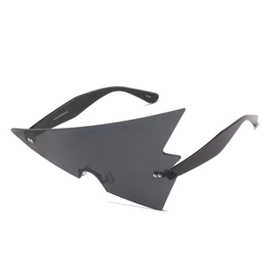 Occhiali Da Sole Fulmine Irregolari Senza Montura Cornice Grande Freccia UV400 Protezione Moda Plastica Festa