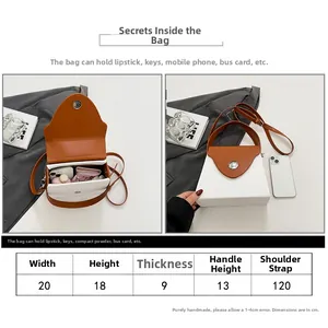 Detailed size guide and capacity chart for the two-tone bucket bag with dimensions